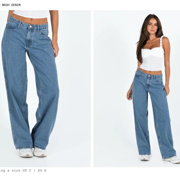 Princess Polly Denim - Princess Polly - Maryanne Jeans Mid Wash Denim - Size US 0
